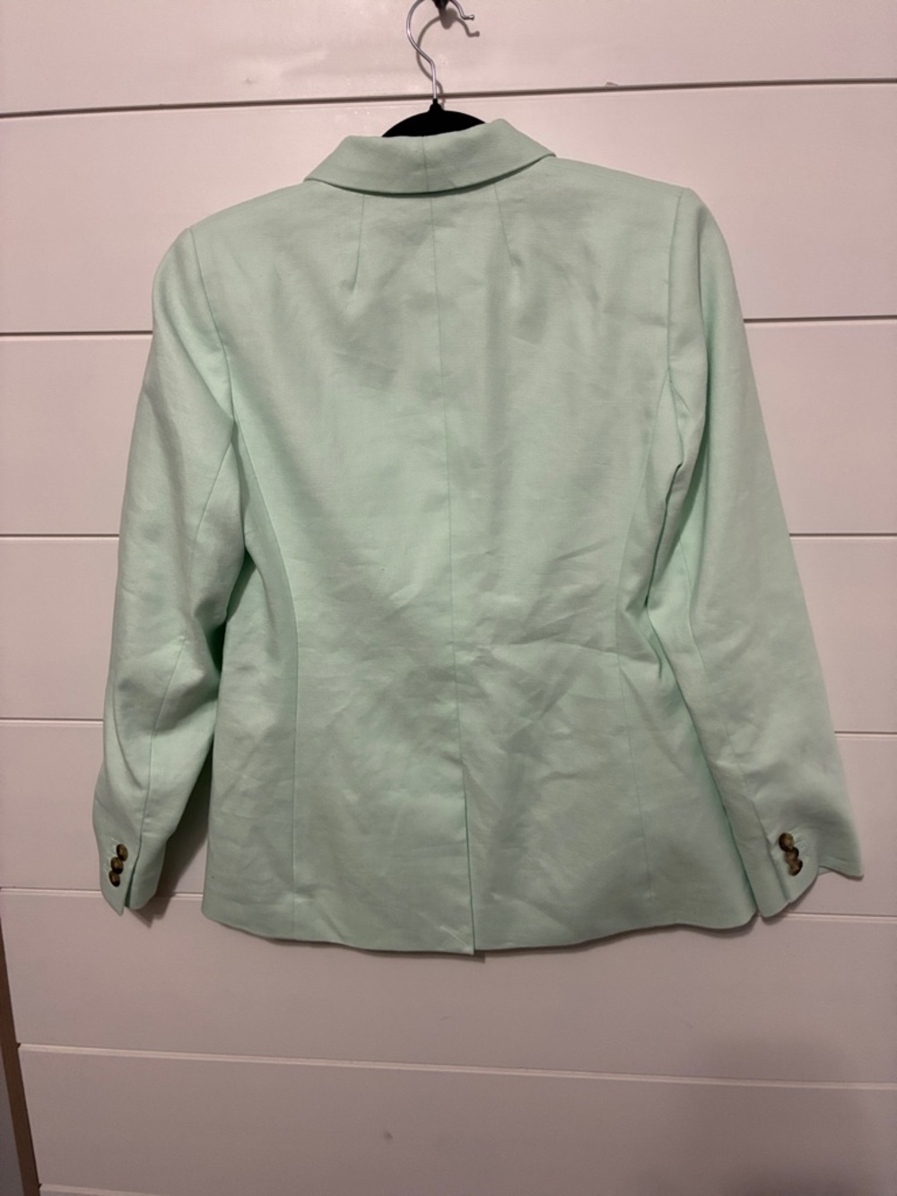 J. Crew Mint Green Single-Button Blazer linen parke size 4 - Picture 8 of 9